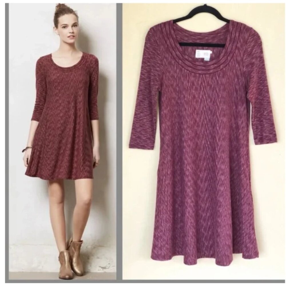 Anthropologie dress Saturday Sunday Burgundy Swing Dress